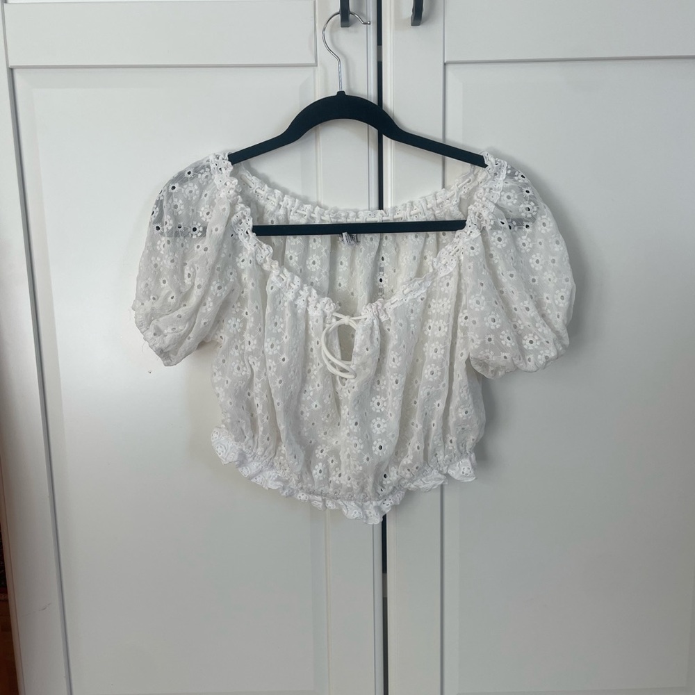 Urban Outfitters White Eyelet Blouse
